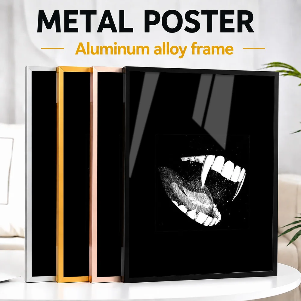 Lil Baby Diamond Teeth Framed Metal Poster Personalized Black And White Wall Art For Listening Lounge, Record Collector Gift