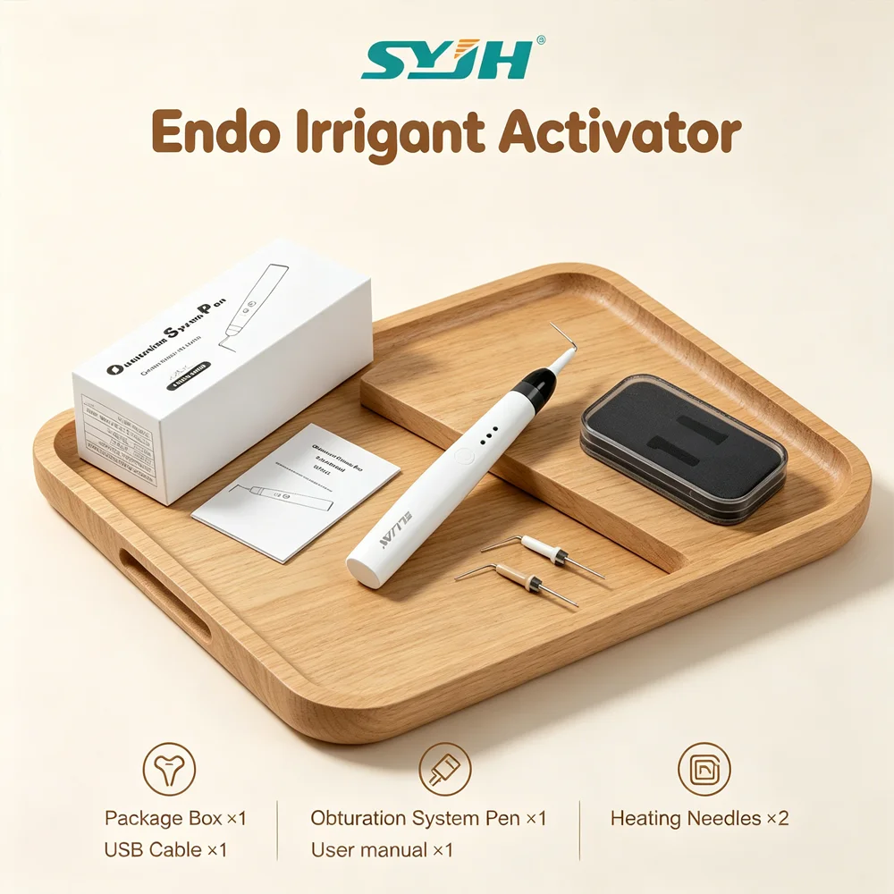 SYJH 0.3s Fast Heating Dental Gutta Percha Obturation Pen Cordless with 2 Needles 3 Adjustable Levels Root Canal Heated Tool