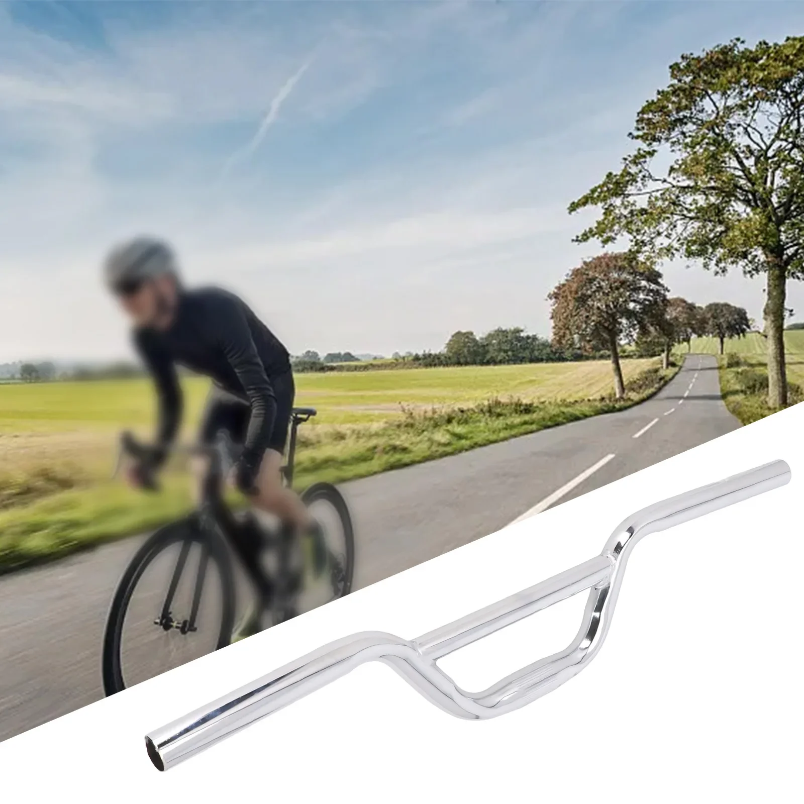 Bike Double Handlebar Swallow 25.4x520mm Aluminum Alloy Road Bike Riser Handlebar Handle Bar Tube Bicycle Parts