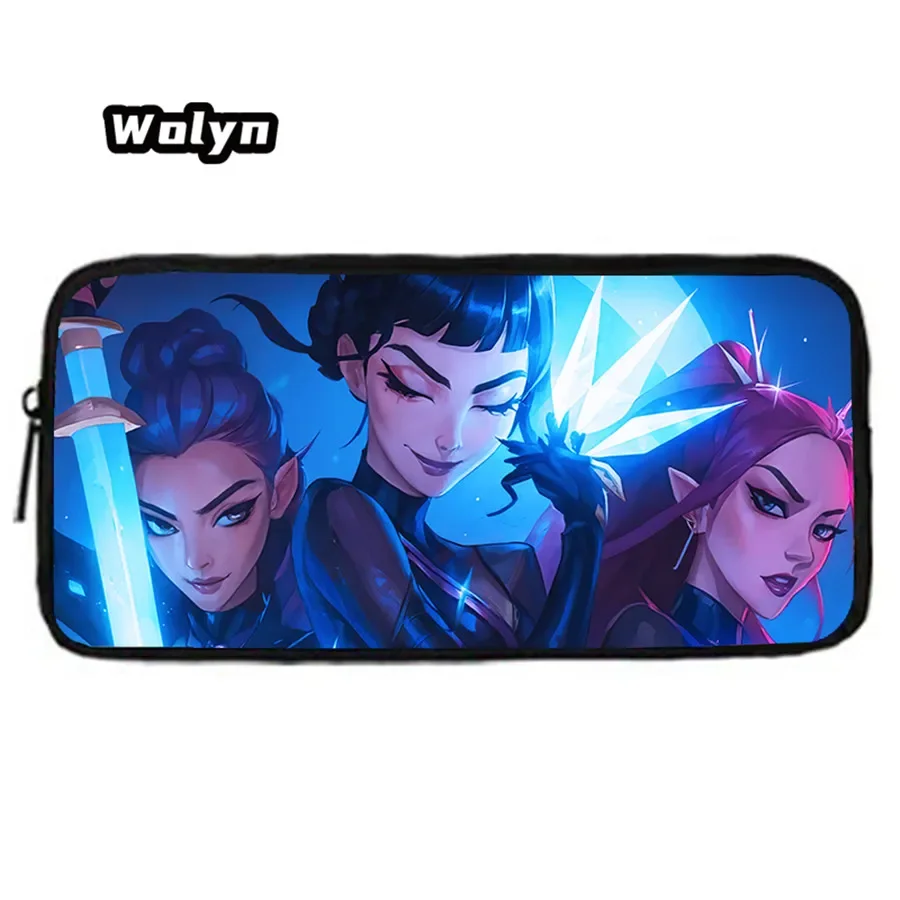 حقائب أقلام رصاص للأطفال، حقائب أقلام رصاص مدرسية للأطفال من كارتون KPop-Dem-onHun-ters للفتيات، مقلمة كبيرة وبسيطة للأطفال