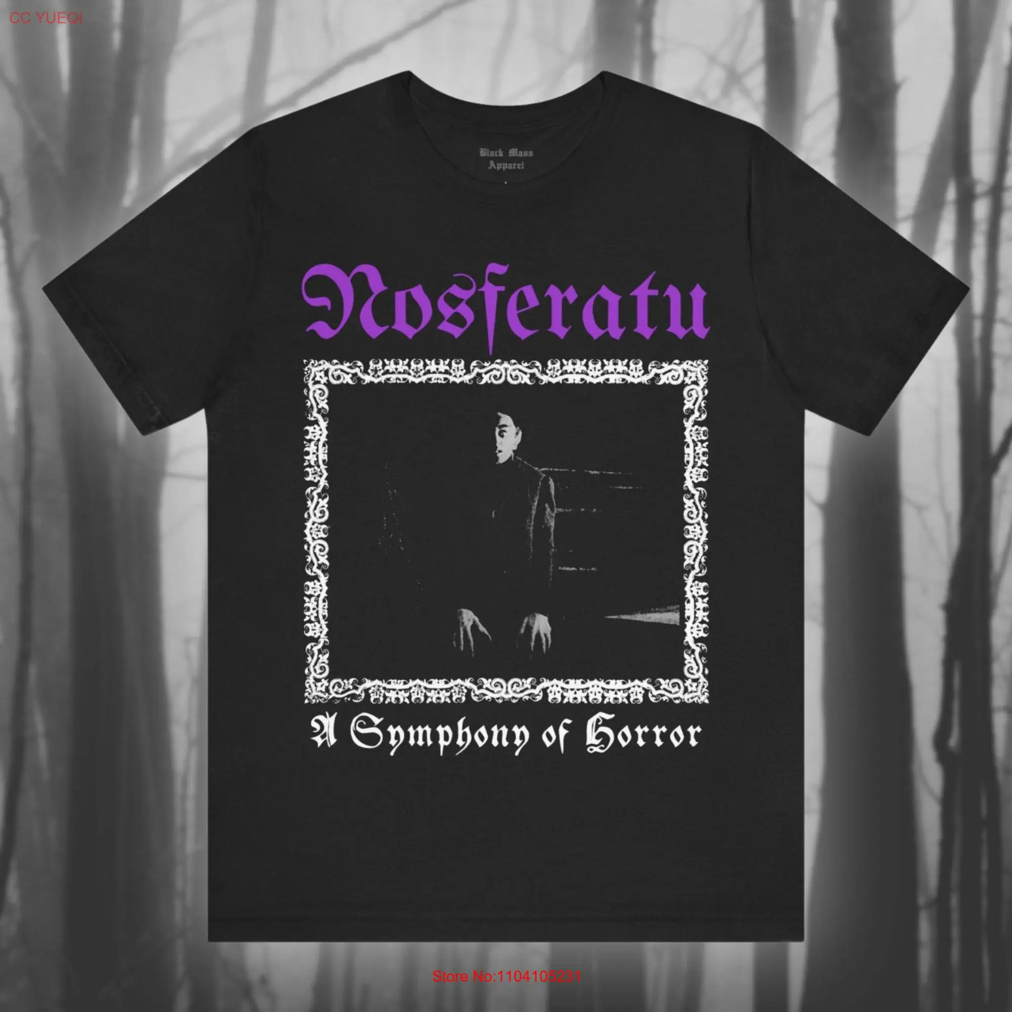 Nosferatu A Symphony of Horror Silent Film T Shirt Classic Movie Vintage Gothic Art Cinema Jersey  long or short sleeves