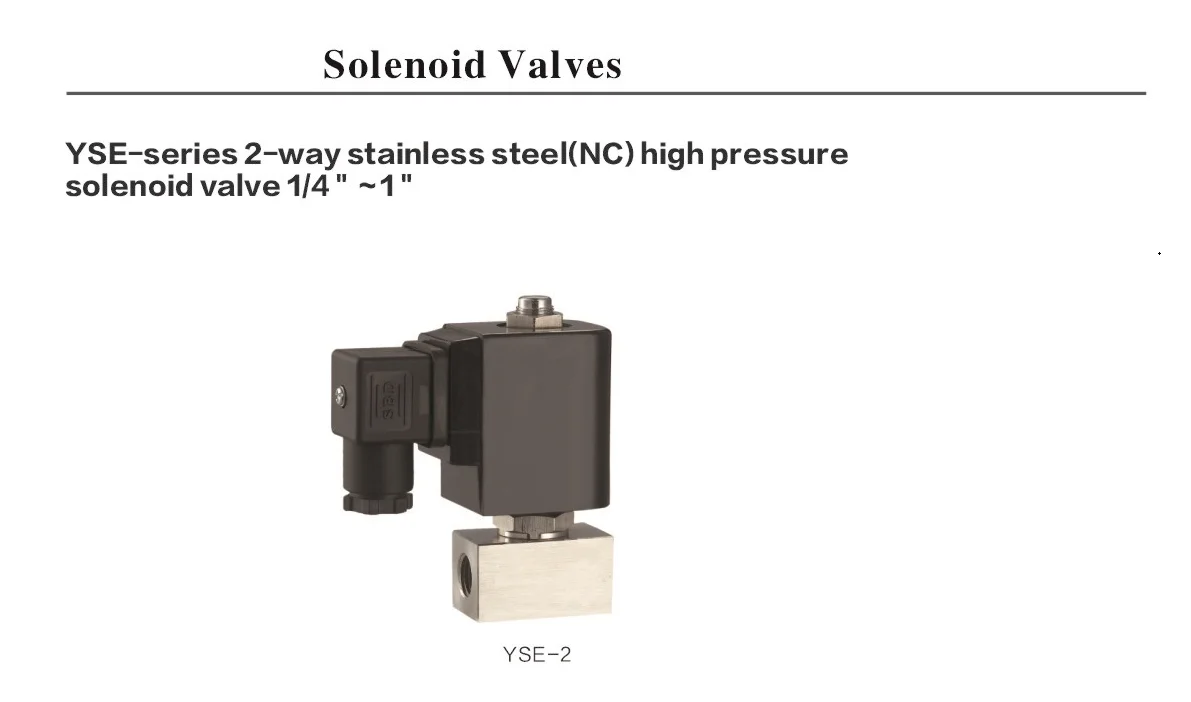 2 way stainless steel(NC) high pressure solenoid valve 1/4''~1''