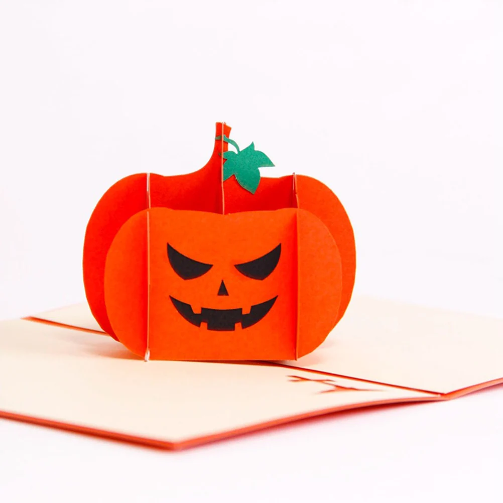 

Halloween Pop-up Card Birthday Pumpkin Lifelike Mini Pumpkins 3D Greeting Cards