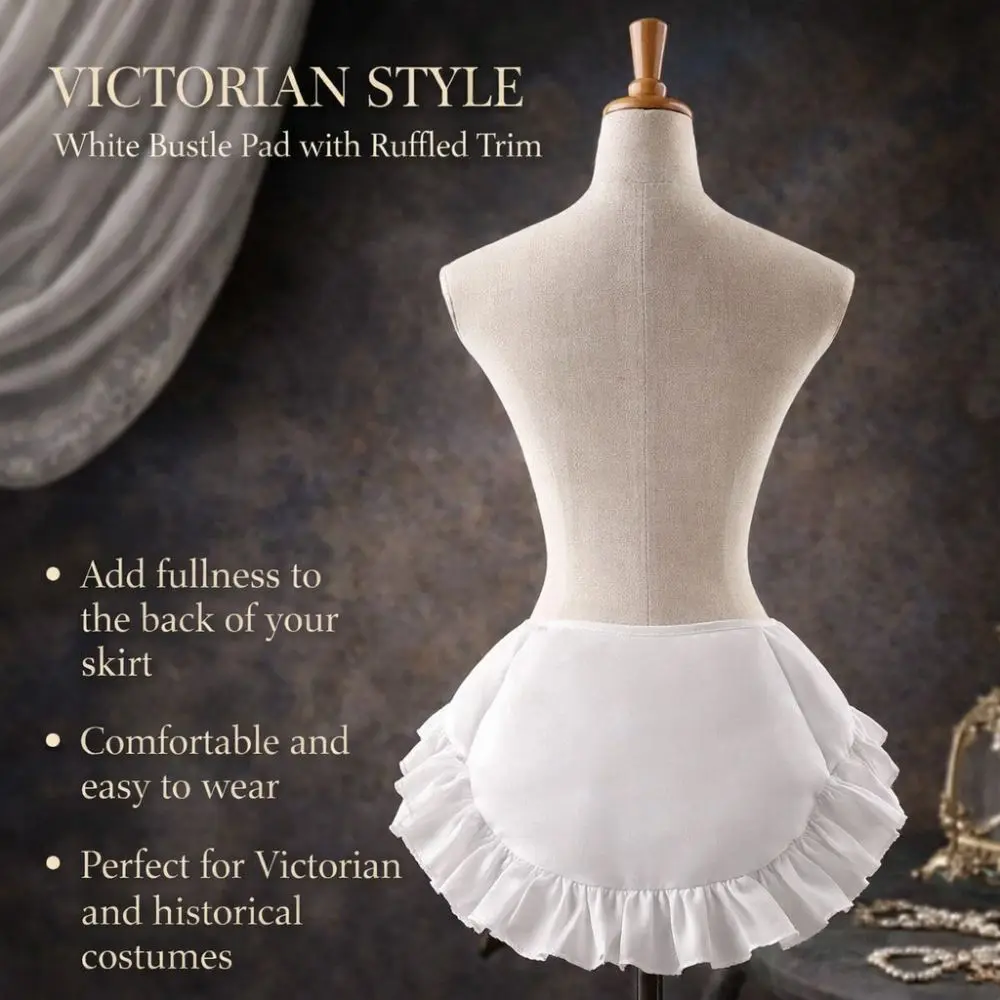 

Adjustable Victorian Rump Pad Renaissance Style Cosplay Props Bustle Pannier Dress Accessory White Dress Petticoat