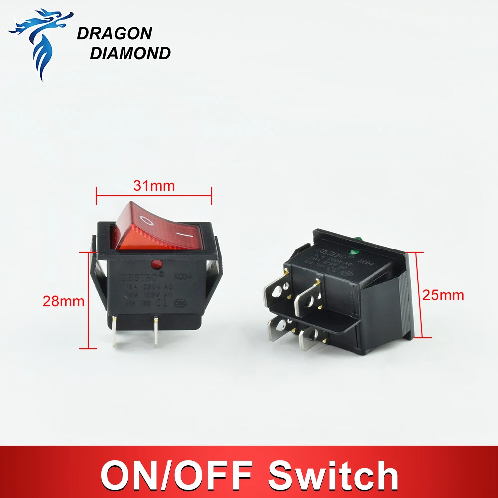 10 STKS KCD1 Snap-in Boot Tuimelschakelaar-SPST AAN-UIT, 2 Pin, 250 V 6A (AC), 2 P Toggle Power Snap Switch
