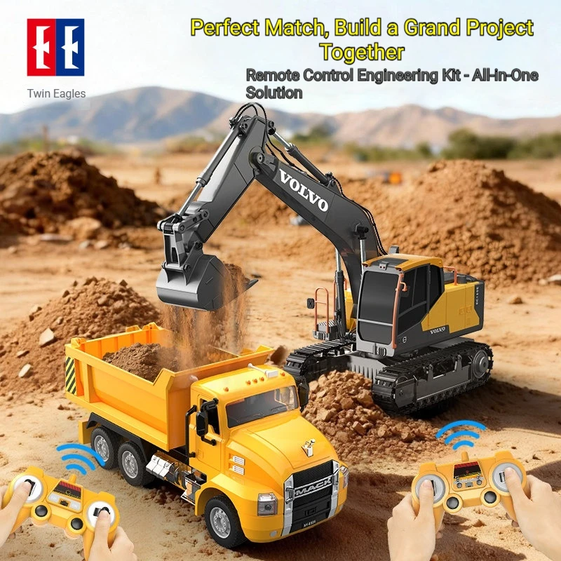 

Double Eagle Remote Control Volvo Ec160e Excavator Mack Dump Truck 1 To 20 1 To 26 Simulated Electric Engineering Model Gift