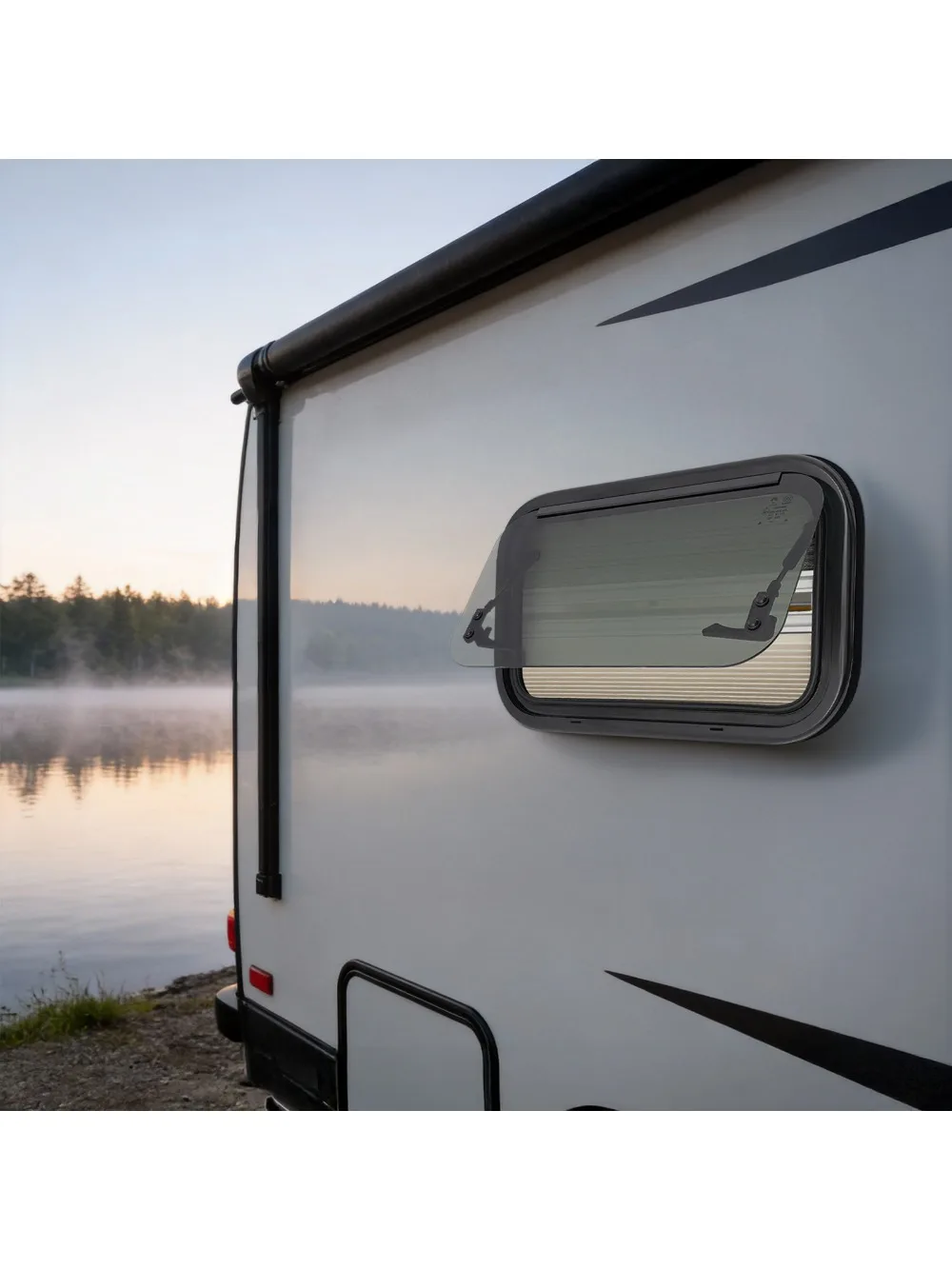 500x300mm RV uitschuifraam, 85 °   Openbaar caravan ventilatierooster camper zijraam aanhanger externe ventilatieklep met insectengaas - afbeelding 2