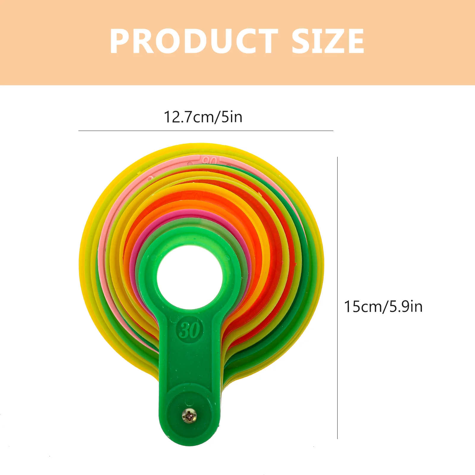 Orchard ผลไม้หยิบผัก Grading แผ่นวงกลมวัด Caliper ชุดผลไม้ Gauge มะนาวสีส้มพลาสติก Lap เส้นผ่านศูนย์กลาง