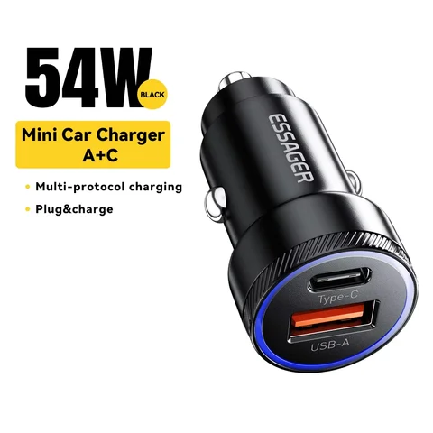 Essager 54W Автомобильное зарядное устройство 5A QC PD 3.0 для Xiaomi Samsung iPhone — фото товара