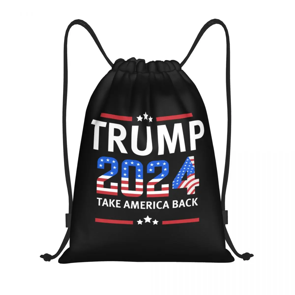 Benutzer definierte Trumpf 2024 Kordel zug Taschen Männer Frauen leichte USA Flagge Sport Gym Aufbewahrung rucksack