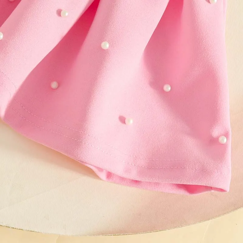 Abbigliamento per Bambine 1-3 Anni, Set Estivo alla Moda con Top a Maniche Svasate, Gonna e Cappello, Completo 3 Pezzi per Bambina