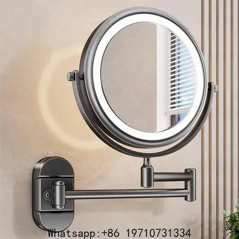 

X3 Bathroom suction cup makeup mirror wall hanging telescopic folding mirror, no drilling, rotatable magnifying beauty mirror