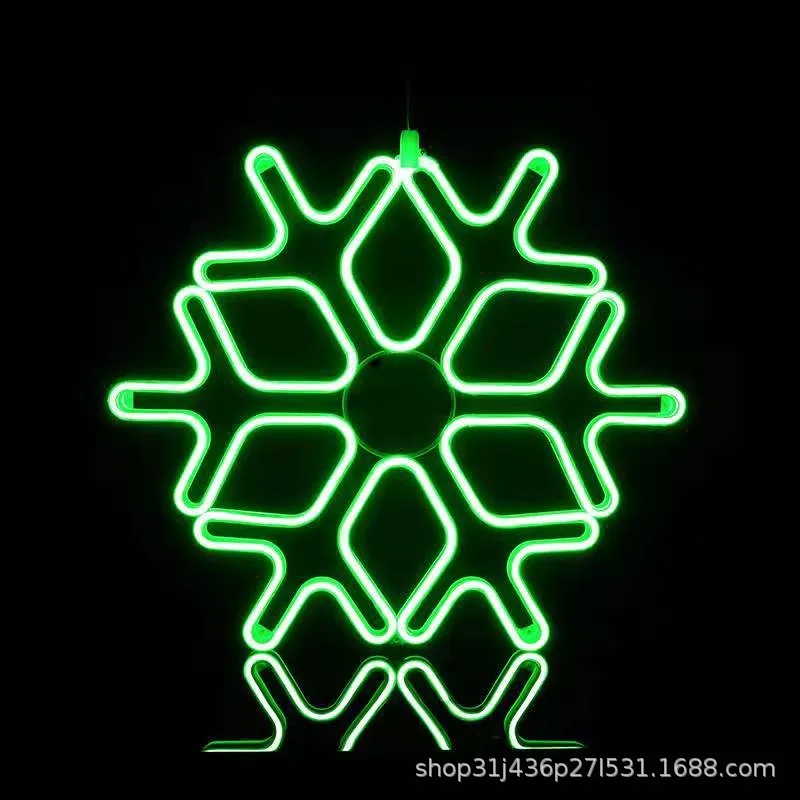 LED outdoor lighting engineering decorative pendant hanging tree snowflake five-pointed star neon flexible light with meteor sho
