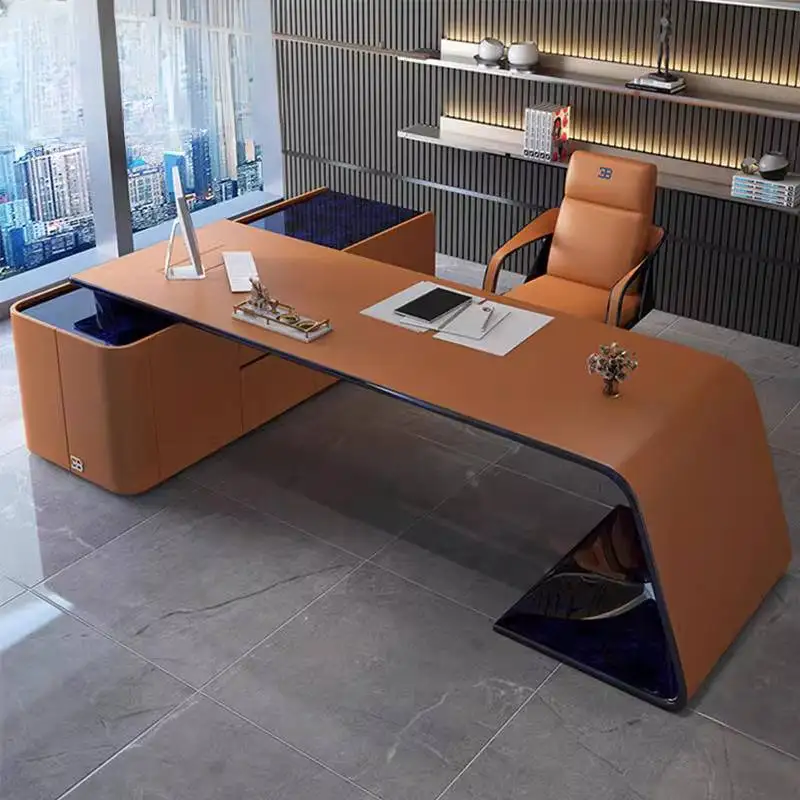 Designer Luxury Executive Office Desk Desktop Big Modern Drawers Computer Desk Study Adjustable Bureau Tafel Work Station Table