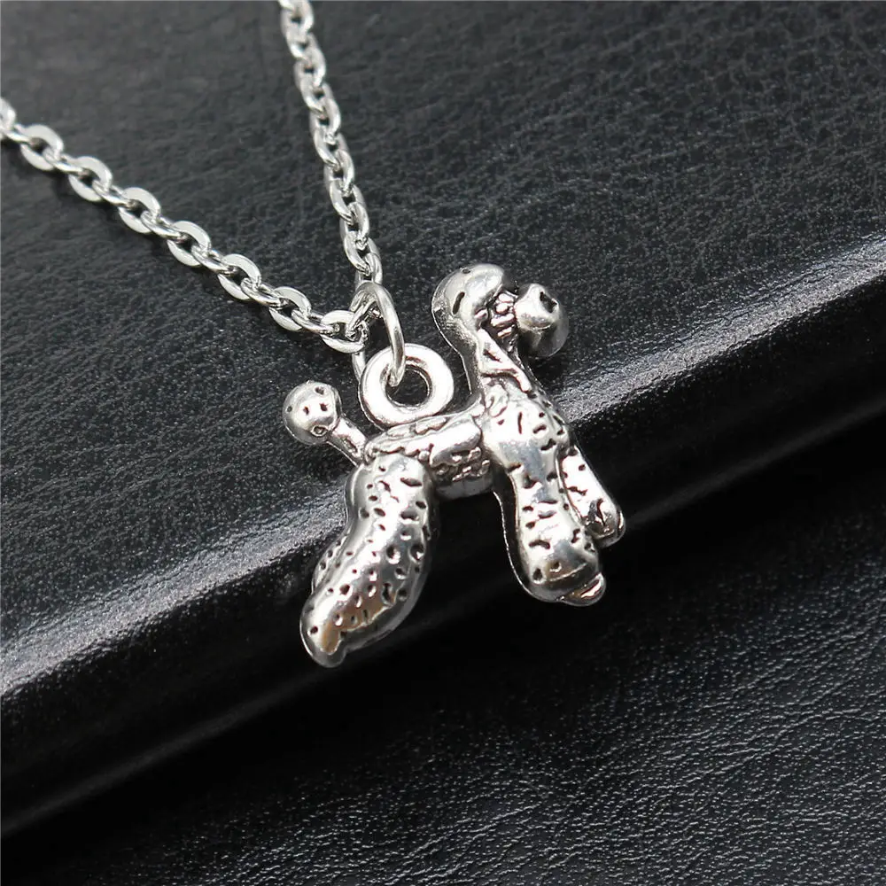 1pcs Poodle Dog Pendants And Necklaces Phone Pendant Jewelry Tools Handmade Chain Length 43+5cm