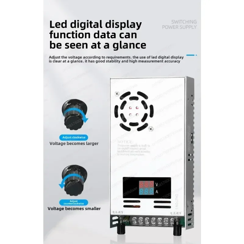 500W Adjustable Switching Power Supply 0-12V 0-24V 0-36V 500W with Digital Display Current and Voltage Adjustable