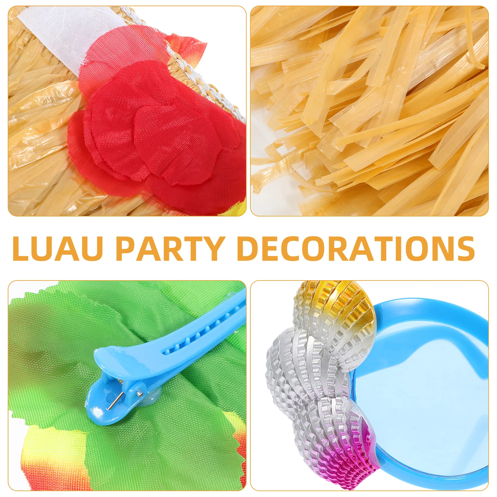 

1Set Hawaiian Party Hula Skirt Set Bright Flower Garland Costume Luau Beach Theme Party Decoration Hawaiian Grass Skirts