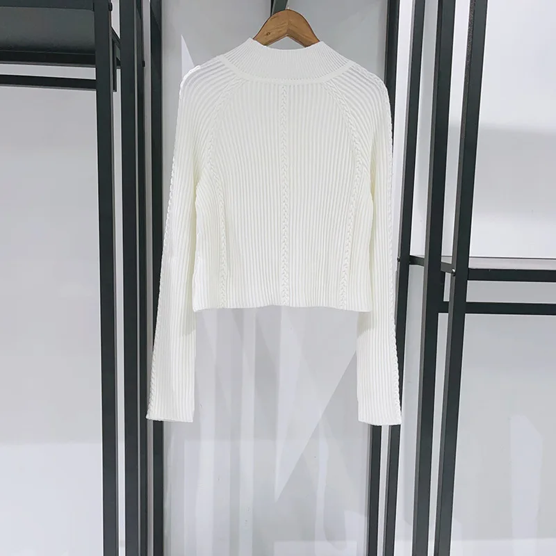2025 feminino elegante terno de duas peças com zíper em torno do pescoço manga comprida cardigan ou saia midi