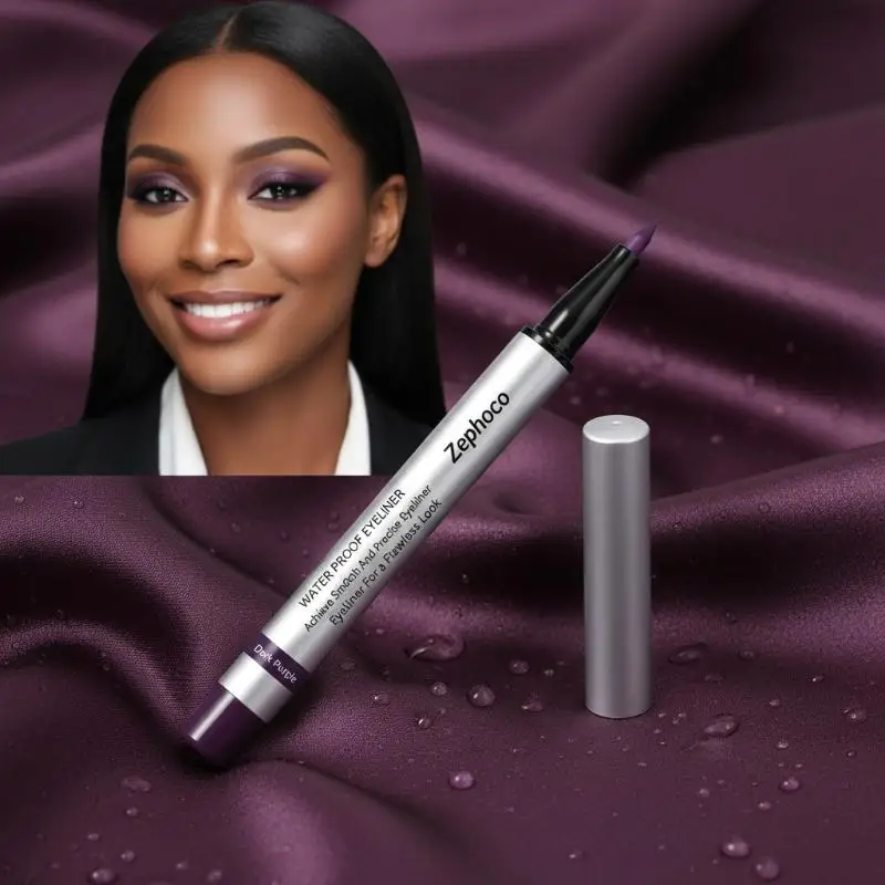 Deep Purple Gel Eyeliner Pencil With Smooth Formula Long Lasting Waterproof For Precise Eye Outlining