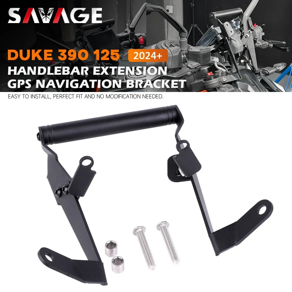 For DUKE 390 125 2024 2025 Motorcycle Handlebar Extension GPS Navigation Bracket Phone Support Holder Stand 22mm Bar Duke390