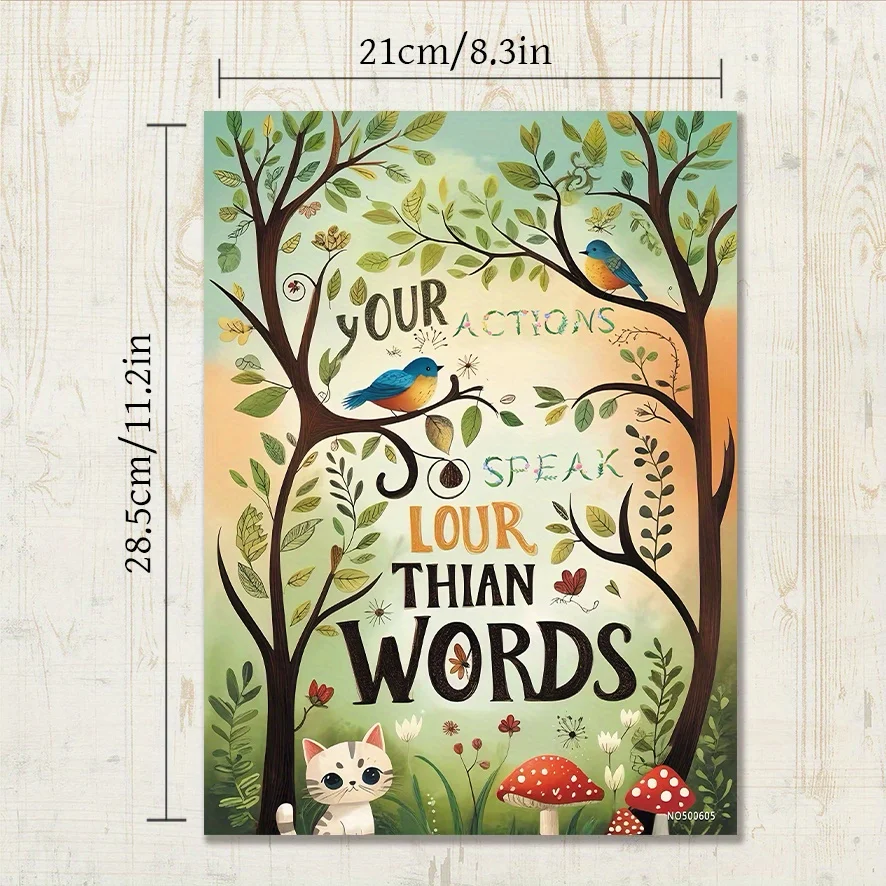 Your Actions Speak Louder Coloring Book - 8.3×11.2 Inches, 22 Pages. Nature - Inspired Art for Creativity. Thoughtful Gift