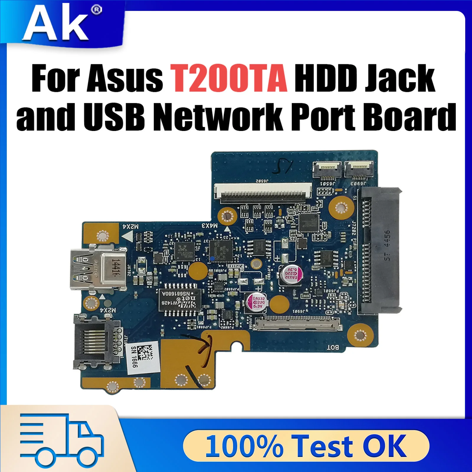 T200TA_DOCKING board REV2.0 For ASUS T200TA HDD Jack Board and USB network port 60NB0610-DK1030 WORKS