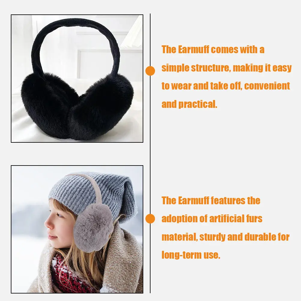 2Pcs Unisex Winter Earmuffs Warm Ear Protectors for Cold Weather Outdoor Activities Skiing Hiking Camping Studying Shopping Easy