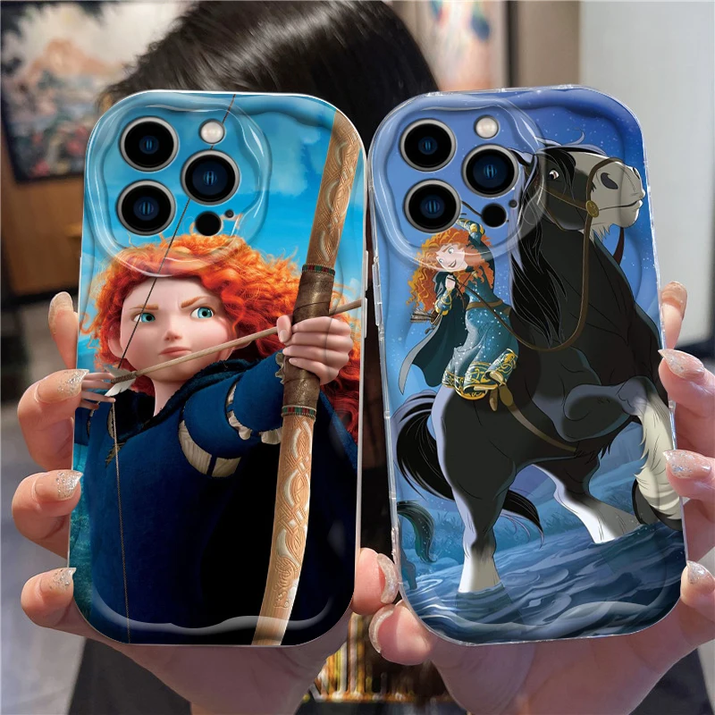 Disney The Brave Merida For Apple iPhone 15 14 13 12 11 XS XR X Pro Max Plus Wave Oil Funda Phone Case