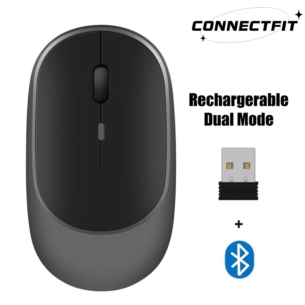 블루투스 무선 마우스, 2.4G 휴대용 무소음 인체 공학적 마우스, 노트북, iPad 태블릿, 노트북, 휴대폰, 사무실 게임용 마우스