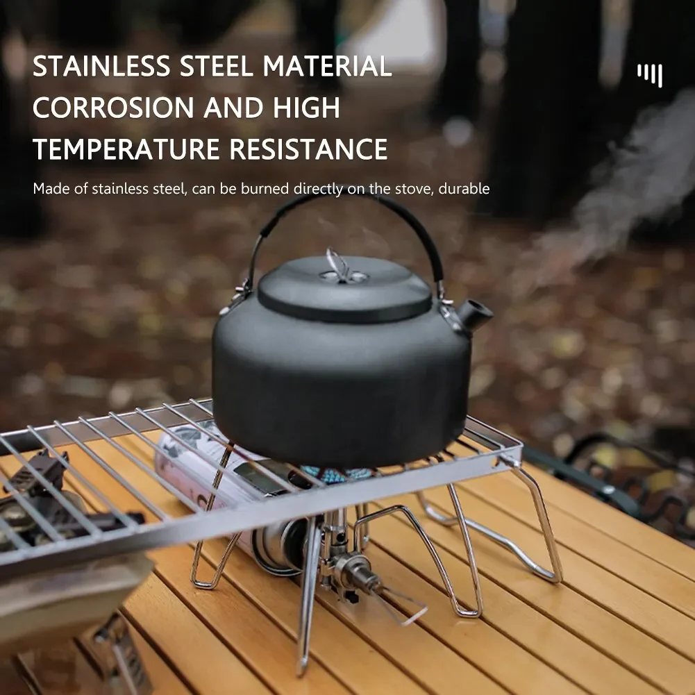 Portable Foldable Camping BBQ Grill Stand Stainless Steel Pot Grill Pan Rack Burner Stove Bracket Holder For Picnic Cooking