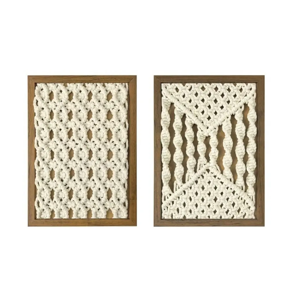 Dual-use Woven Tapestry Picture Frame Hand Woven Cotton Thread Woven Decor Painting Picture Frame Tabletop Display
