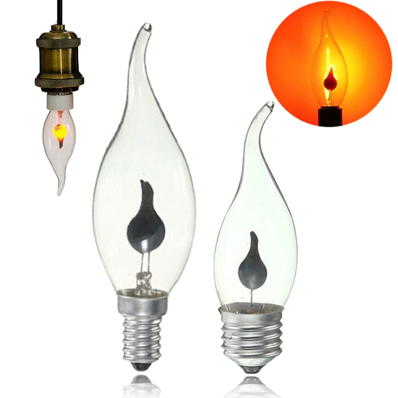 E14/E27 Retro Flame Light Bulb Simulation Candle Light Flame Effect Flicker Candle Light Bulb Chandeliers Power Lamp Accessories