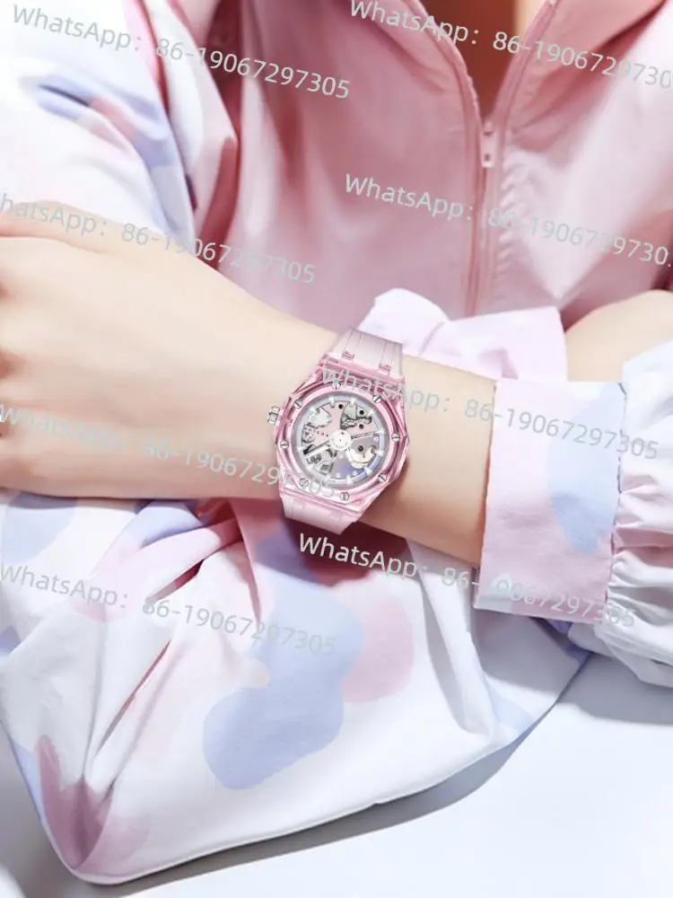 

Mechanical Watch Fully Automatic Couple Night Light Waterproof Transparent Hollow Student Trendy New Year