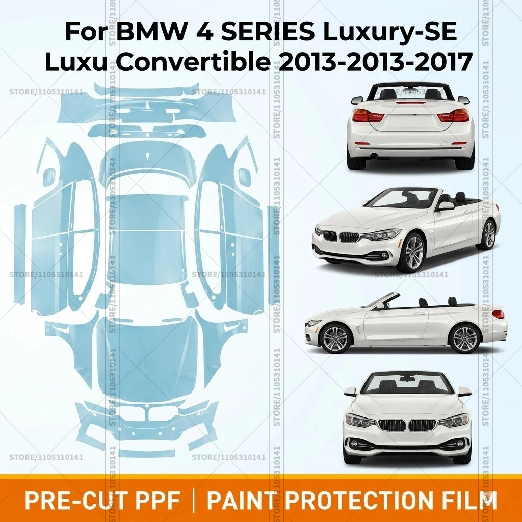 

Pre-Cut Paint Protection Film PPF Transparent Front Bumper Clear Bra Car Film For BMW 4 SERIES Luxury-SE Convertible 2013-2017