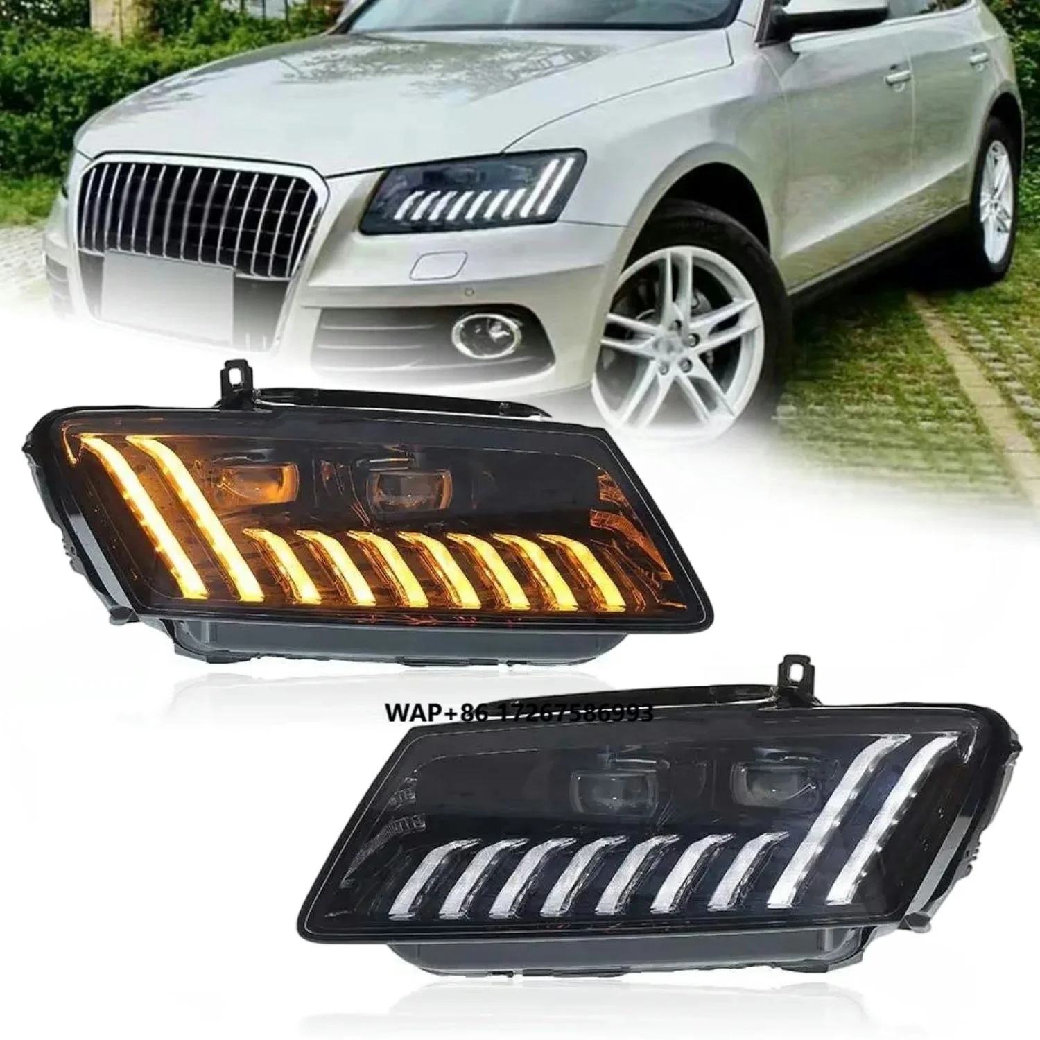 

Q5 DRL LED Modified Headlamp 2008-2017 High Beam Turn Signal Headlight Head Lamp Upgrade Front Light Auto Car Parts for