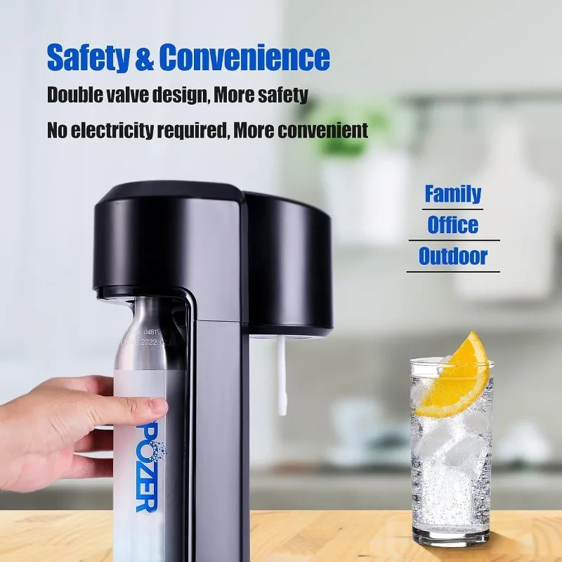 أسطوانة ثاني أكسيد الكربون سعة 60 لترًا لـ Sodastream، كربونات التبادل المتوافقة مع أجهزة صانع الصودا، التكيف: FIZZ، لمسة واحدة #6