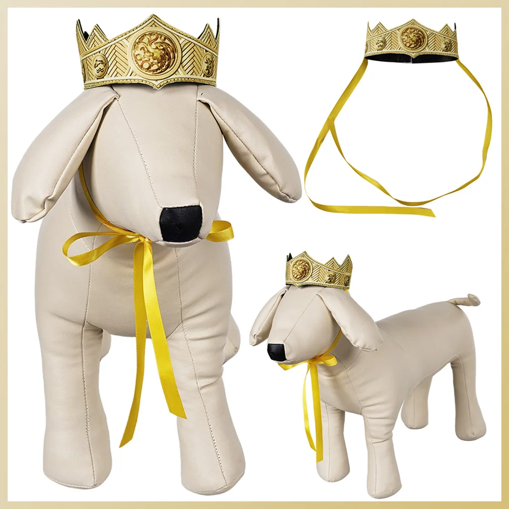 

Малый средний собака Корона питомец щенок фантазия пропеллер ТВ Дракон два Косплей Фэнтези дом Rhaenyra костюм Маскировка аксессуары