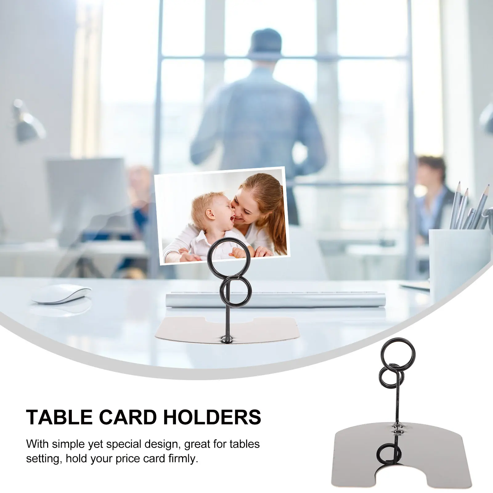 

5Pcs Price Tag Holders Metal Table Card Holders for Party Buffet Bakery Shop Food Label Display Sturdy Wire Paper Clip Stand