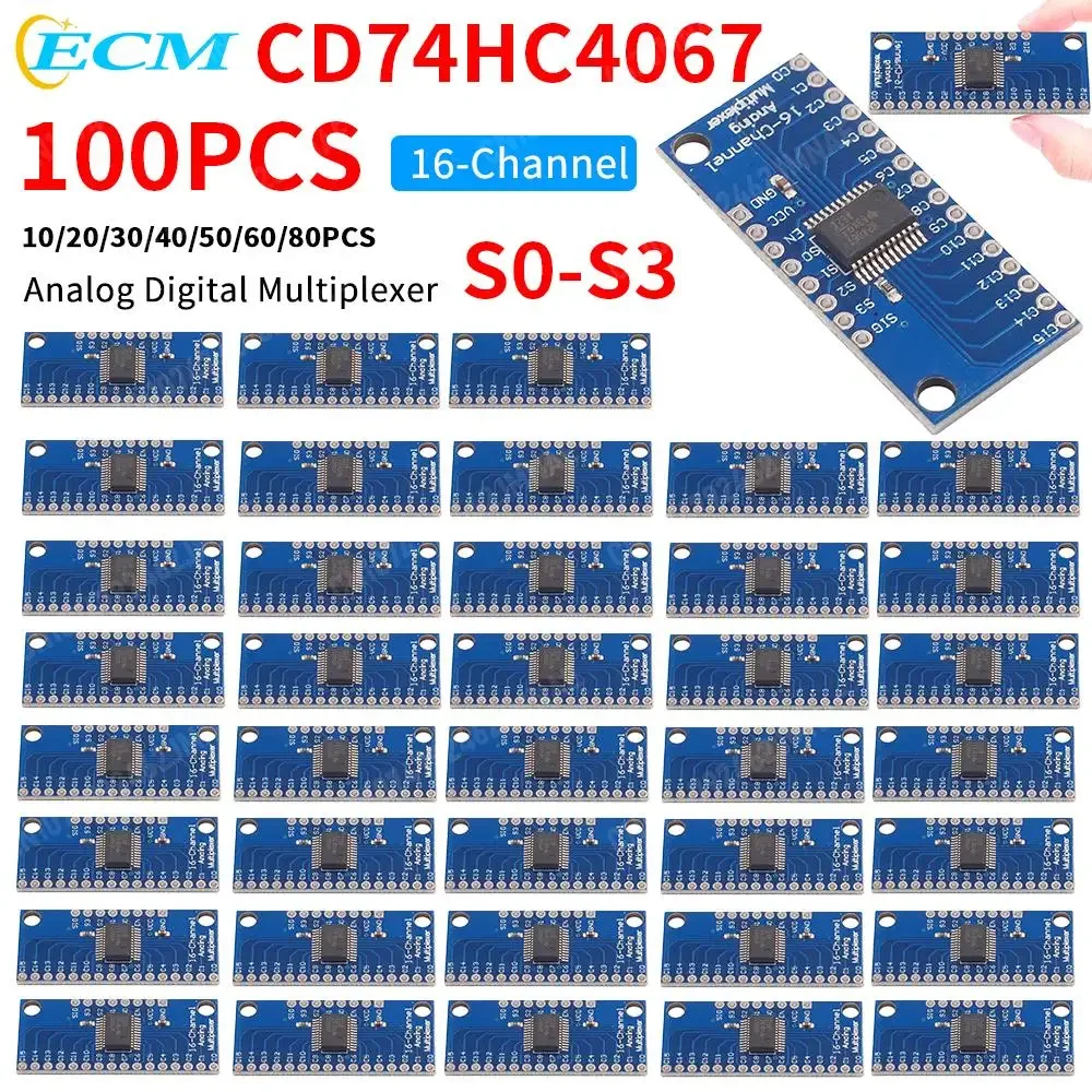 100PCS-5 CD74HC4067 modulo scheda Breakout Multiplexer digitale analogico a 16 canali per microcontrollore Arduino 2V-6V 16 dispositivo