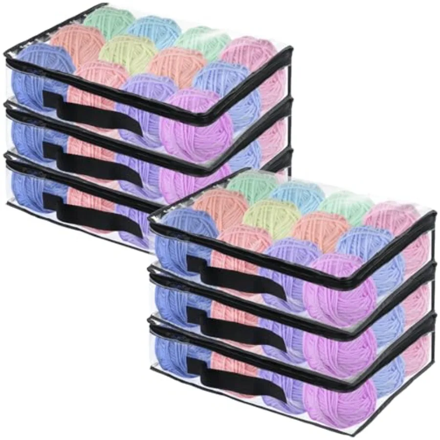 

Сумки для хранения из прозрачной пряжи, 6 шт., 16x12x4 дюйма, прозрачный ПВХ и нейлоновый материал с застежкой-молнией, идеально подходящие для организации ножа