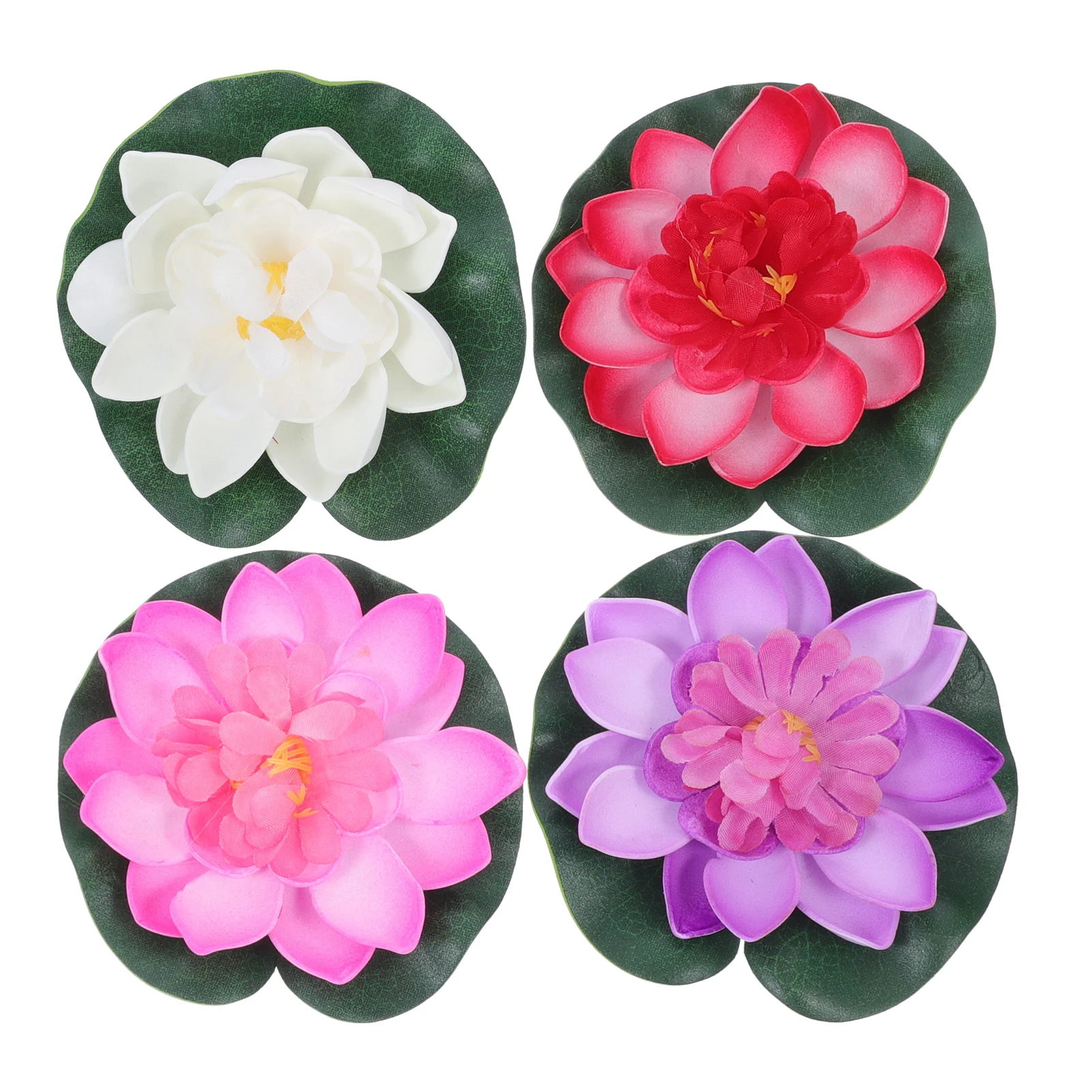 

4pcs Artificial Lotus Leaves for Pond Aquarium Decor Lifelike EVA Material Floating Artificial Lotus Water Lily Plants Durable