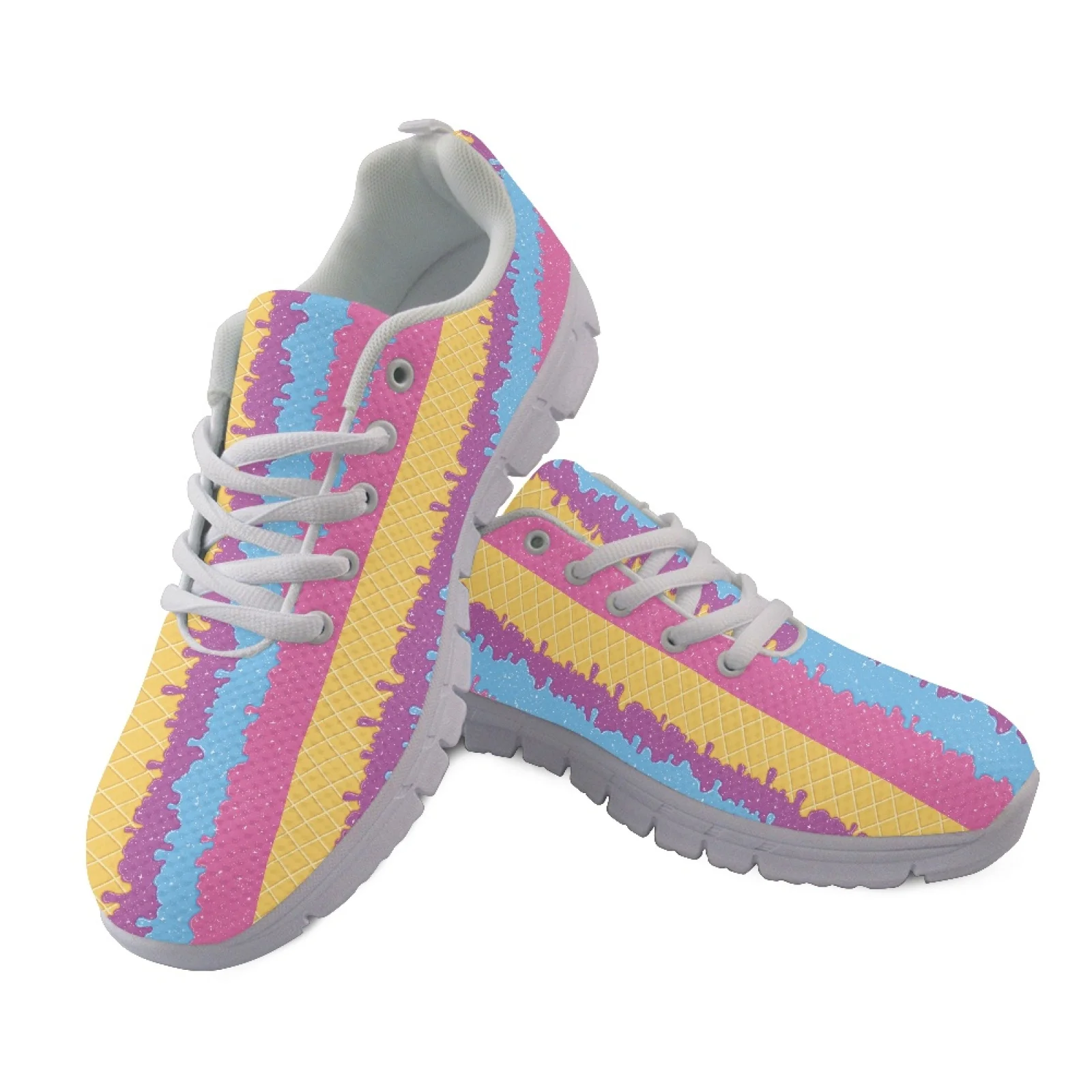 Coloranimal Book Coffee Print Women Running Shoes, Comfort Lace up Mesh Trainers for Walking Climbing 2026 Fashion Soft Sneakers