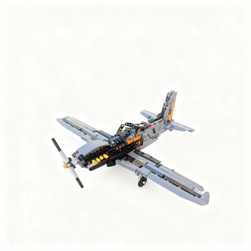 649pcs MOC Technical P-51D Mustang Koenigsegges Model Toy Building Blocks Christmas Gift Construction 3D Assemble DIY Creative