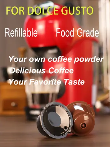 3Pcs Fit For Dolce Gusto Coffee Filter Cup Reusable Coffee Capsule Filters With Spoon Brush