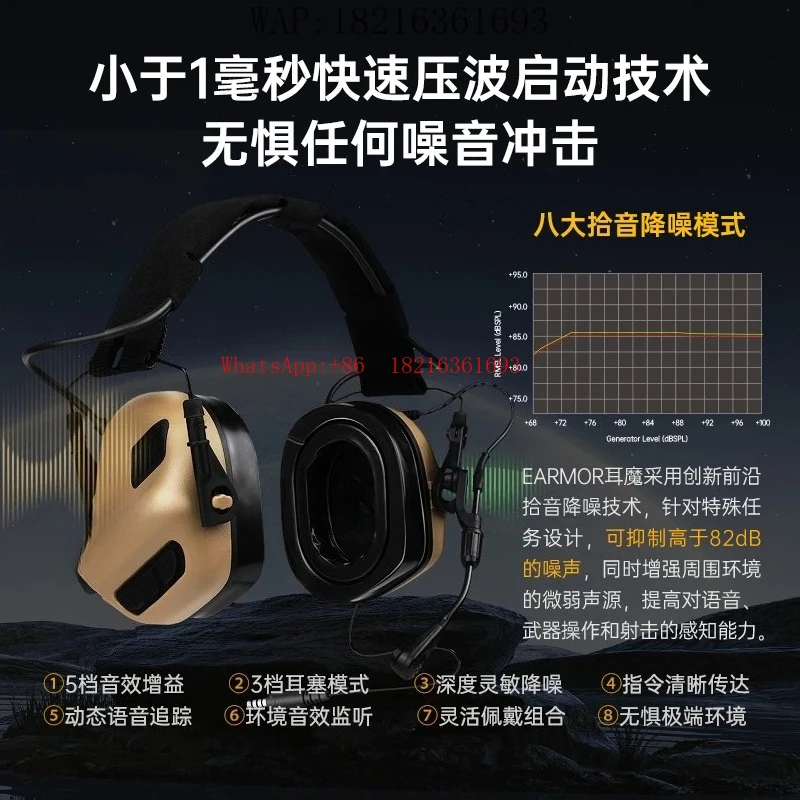 Latest Arrival Noise Cancelling Walkie Talkie Communication Helmet Shooting Headset M32 PLUS Tactical Headset Pickup