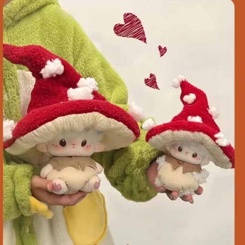 2024 Hot Sale 20cm Selling New Product Doll Stock Genuine Mushroom Series Set Plush Hat Baby Clothes Cute Cotton Doll Gift Forle