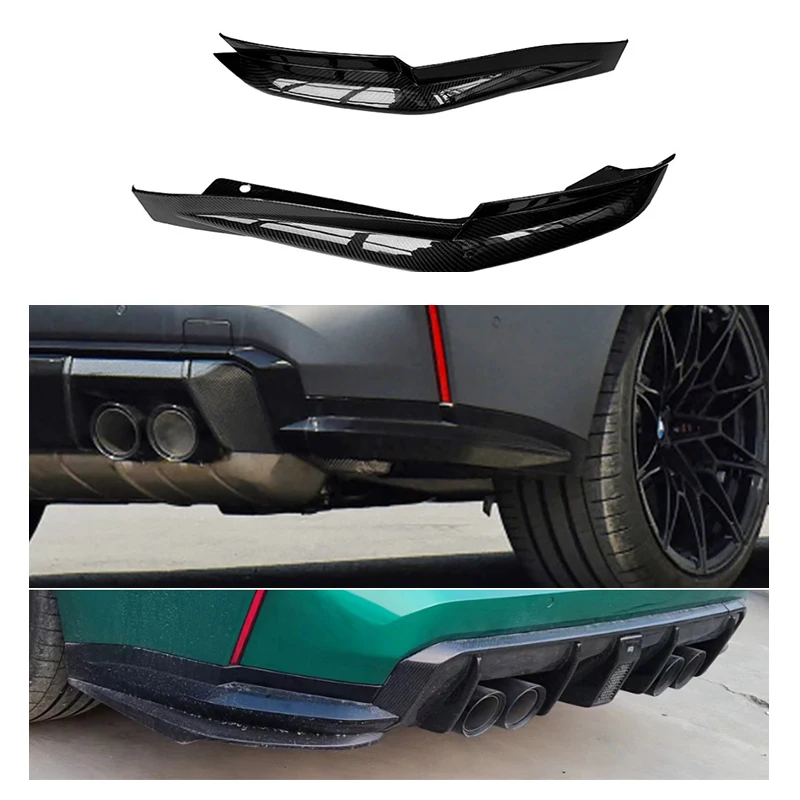 OEM Dry Carbon Fiber Rear Diffuser Corners For BMW G82 G83 M4 2021+ Rear Bumper Lip Wrap