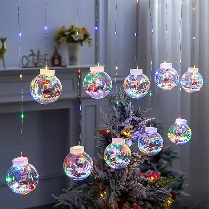 Christmas Decoration LED Holiday Light 8 Flashing Modes Wishing Ball Festoon String Light For Home Room Shopwindow Decor Lamp