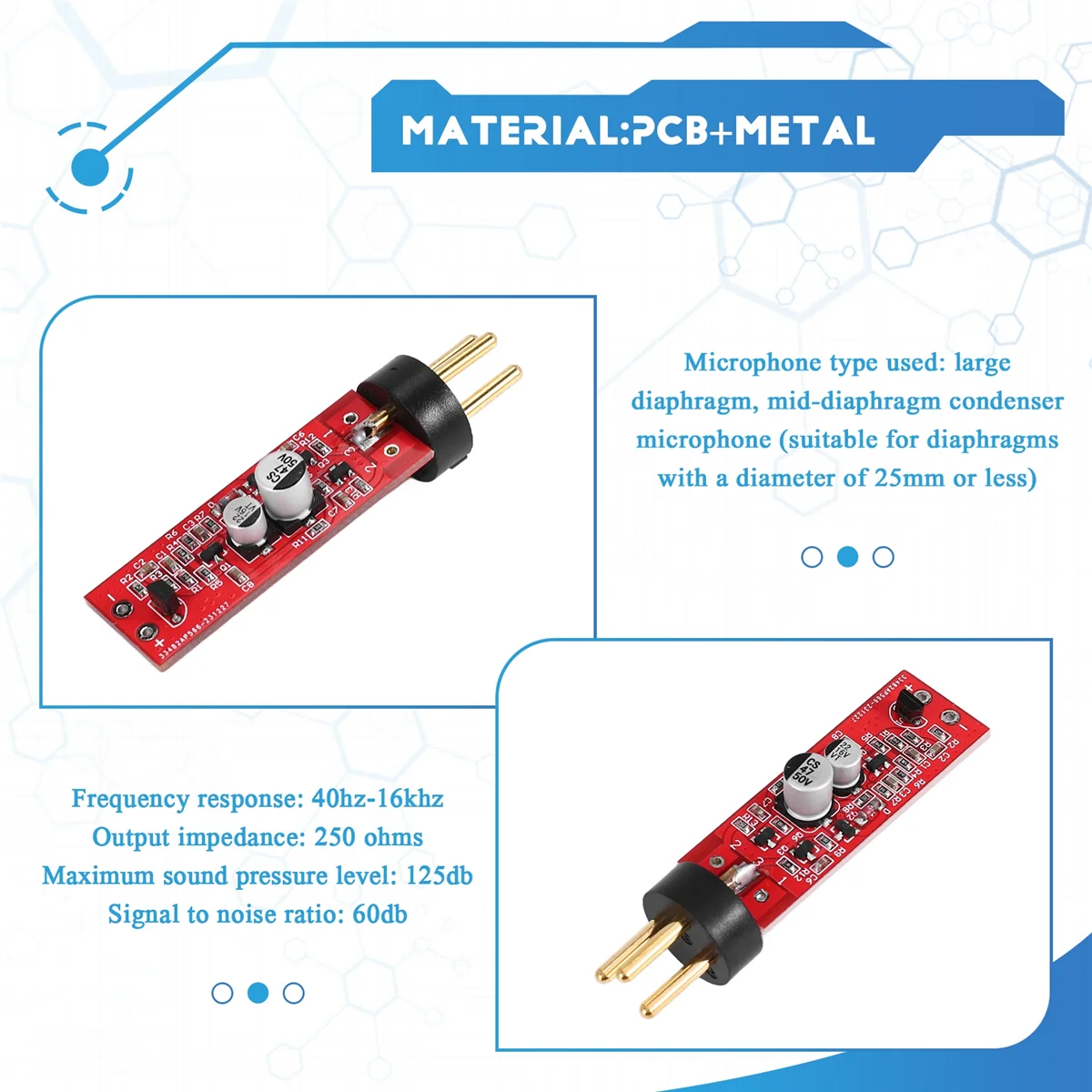 POSV-Diaphragm زجاجة رضاعة للأطفال مكثف ميكروفون ميكرفون تسجيل لتقوم بها بنفسك إنتاج إصلاح تعديل لوحة دوائر كهربائية مع المكونات