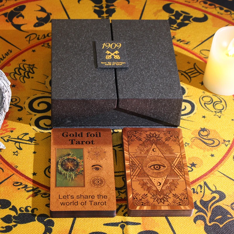 2023 New Arrive Luxury High-end Open Type Gift Box Tarot Waterproof PET Material Laser Process Playing Card